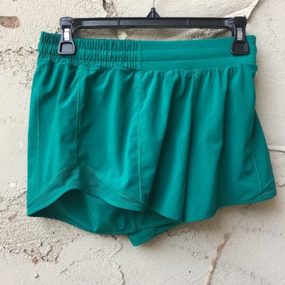 RARE Lululemon Hotty Hot Short II TALL Teal Green I Size 6 - Picture 3 of 9